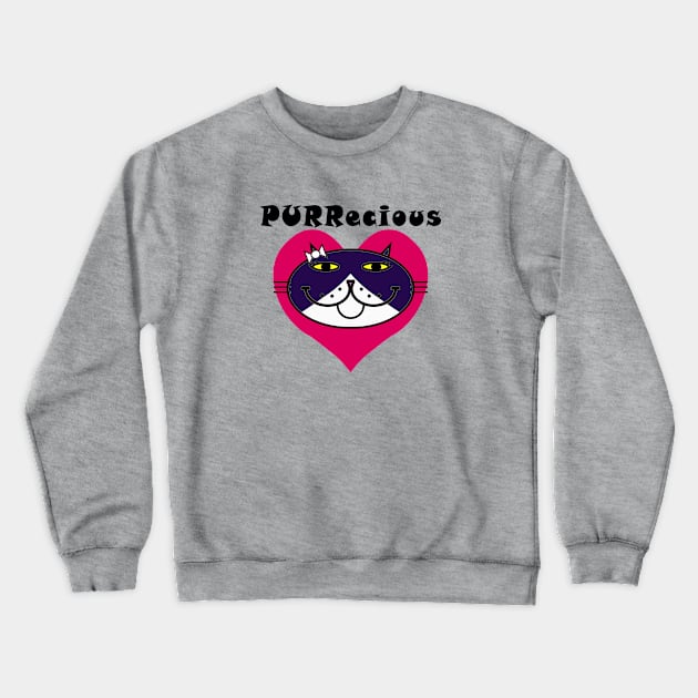 PURRecious - tuxedo cat Crewneck Sweatshirt by RawSunArt